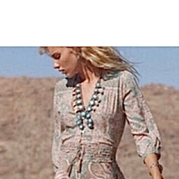 NEW! Boho dress /vintage western /chiffon/ button dress - Picture 4 of 10